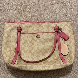 Coach Beige and Pink Shoulder Bag